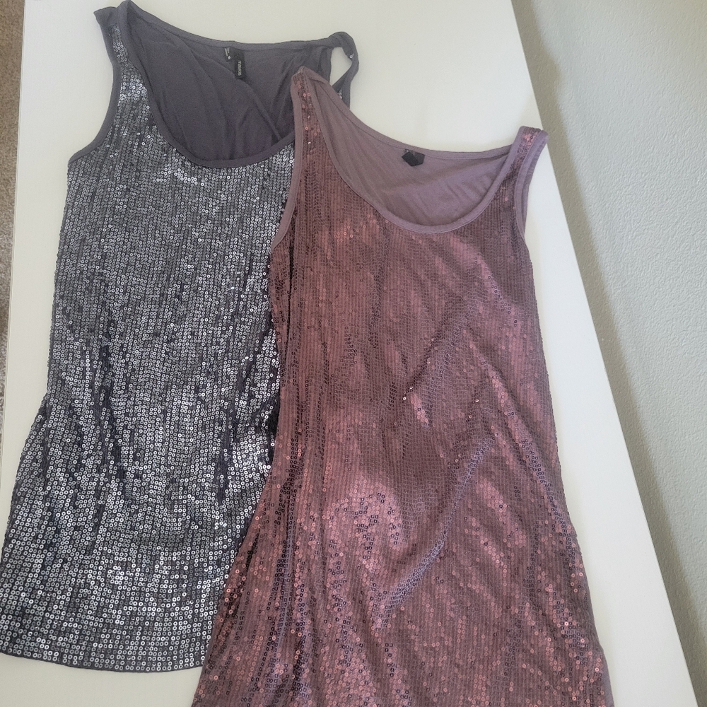 Maurices Sparkly Sequins Tank Tops Bundle Of 2. S… - image 1